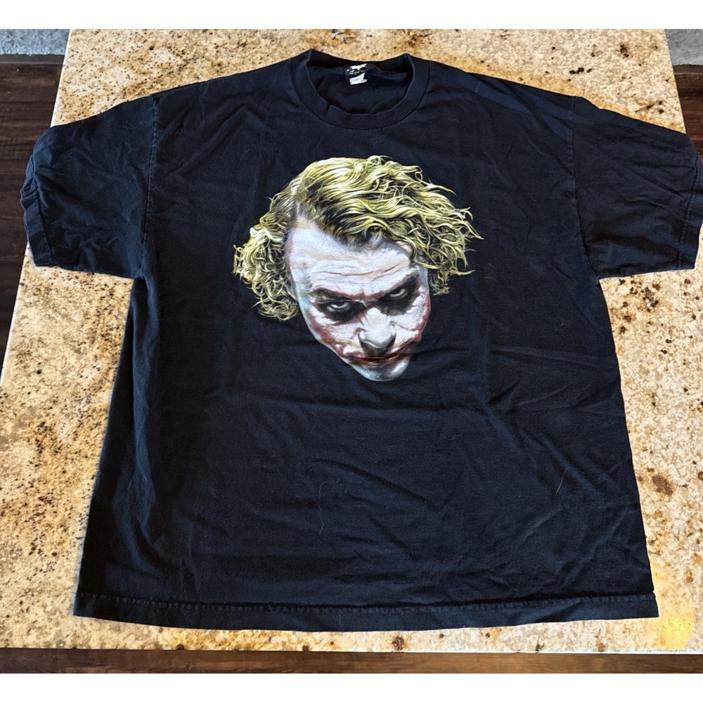 Vintage The Dark Knight Batman "The Joker" Heath Ledger Movie Promo Shirt Sz 2XL